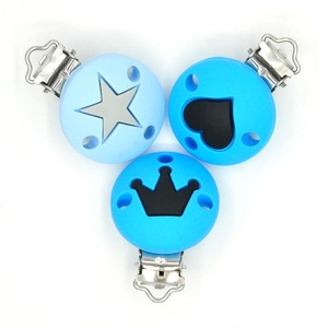 Sans FDA Coloré Populaire Coeur Étoile Couronne <span class=keywords><strong>Sucette</strong></span> Clips Titulaire Bavoir - Product Image 2