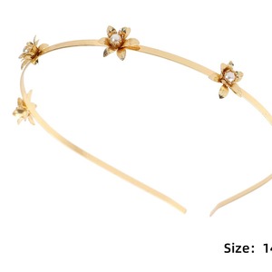 Diadema floral con incrustaciones de perlas de aleación de oro, tocado nupcial para mujer, verano 2023 - Product Image 3