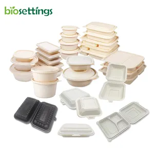 Boîte à lunch en plastique, pièces, boîte chaude, amante de maïs, à emporter, usine OEM, récipient alimentaire, biodégradable