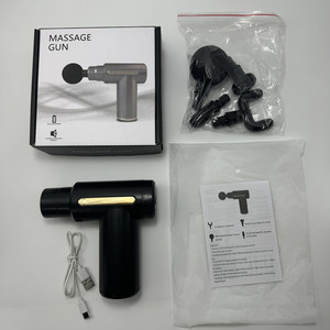 Pistolet de massage portable avec 4 accessoires, commande tactile, alimenté par batterie, couleur verte - Product Image 4