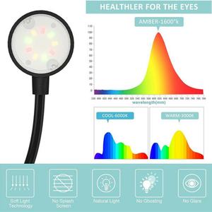 Lampe de lecture LED portable rechargeable par USB, douce pour les yeux, luminosité réglable, clip flexible, ambre, pliable, chambre, salon - Product Image 6