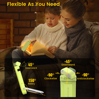 Lampu Baca LED Mini Portabel USB Type-A Isi Ulang 500mAh, Penjepit Buku, Perawatan Mata, untuk Pecinta Buku