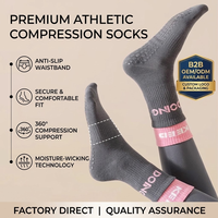 Chaussettes de compression haute performance antidérapantes pour le sport et le yoga, personnalisables OEM/ODM, vente en gros en vrac