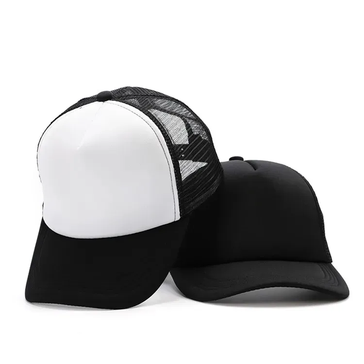 Fabrikant Custom Logo Blanco 5 Panel Foam Mesh Honkbal Trucker Hoed Reclame Promotionele Hoeden Caps