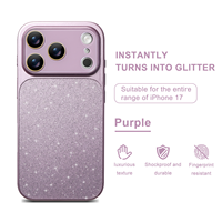 Coque de téléphone anti-chute avec protection d'objectif à paillettes intégrale pour iPhone 18 Pro, 17, 16, 15, 14, 13, 12, 11 Pro Plus