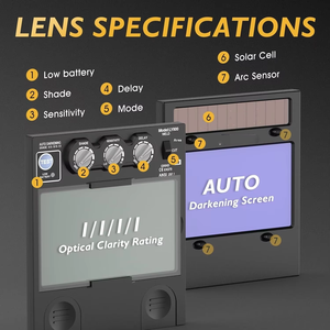 Casco de Soldadura Automático de 3.94 x 2.34 Pulgadas, Rango de Sombreado 4/5-9/9-13, Color Real, con Visor Abatible 1/1/1/1 - Product Image 4