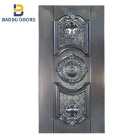 Panneaux en relief en acier métallique, porte de sécurité en acier, porte en fer, tôle galvanisée de 1 mm, prix