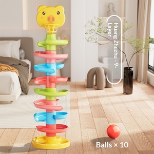 Jouet éducatif en plastique avec piste à billes, empilable, rotatif, interactif parent-enfant, pour enfants de 0 à 24 <span class=keywords><strong>mois</strong></span>, unisexe - Product Image 6