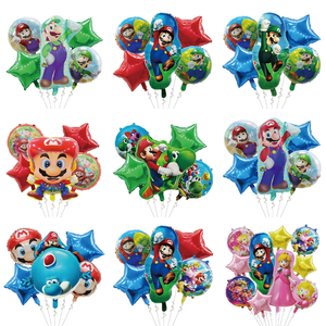 Ensemble de ballons en aluminium de dessin animé Super <span class=keywords><strong>Mario</strong></span> Peach Princess pour la décoration de fête d'anniversaire et les ballons de jeu - Product Image 1