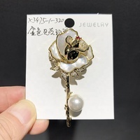 XILIANGFEIZI Soldes Exceptionnelles Broche en Cuivre, Zircon, Perle d'Eau Douce et Coquillage Rose – Cadeau de Saint-Valentin pour Femme