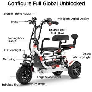 Triciclo Casual Modelo Y3 de 600W y 48V con Batería de Litio y Marco de Acero para Exportación Transfronteriza; Fábrica Directa en China OEM/ODM Y3 600W Moto - Product Image 6