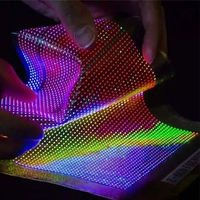 Top Led Affiche Pealable Auto-Adhésif Flexible Écran Windows Verre P3.91 Adhésif Flex Fenêtre Arrière De Voiture Affichage Transparent Led