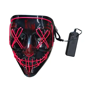 Masque de Cosplay phosphorescent, masque lumineux pour fête Cosplay Halloween Led