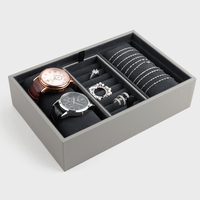 Nouveau design de présentoir à anneaux de montre à chaîne jonc en cuir mallette de rangement pour coiffeuse à insérer mobile