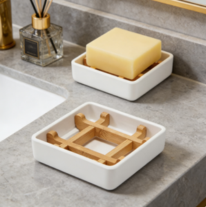 <span class=keywords><strong>Porte</strong></span>-<span class=keywords><strong>savon</strong></span> en bambou écologique avec design à <span class=keywords><strong>angle</strong></span> droit et drainage pour garder le <span class=keywords><strong>savon</strong></span> au sec - Product Image 5