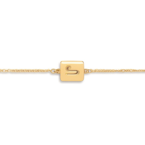 Bracciale Charm Angelina Placcato Oro con Lettera J, Gioiello Unisex alla Moda, Idea Regalo - Product Image 1