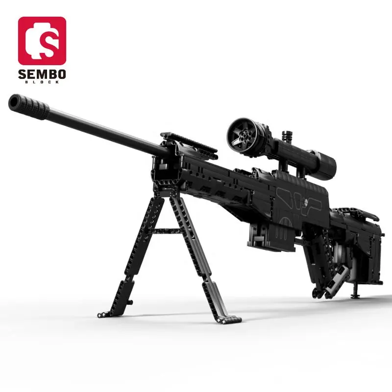 SEMBO BLOCK 702010 LV4 Sniper Rifle Brinquedos Criativos A Máquina Magnum Gun Model Building Blocks Shooting Game Bricks Toy Para Crianças