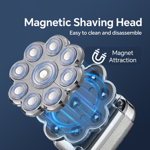 Bald Nine Blade Magnetic Suction Rotary <b>Shaver</b> Waterproof USB Charging for <b>Face</b> Household Hotel Use Household <b>Shaver</b> - Product Image 5