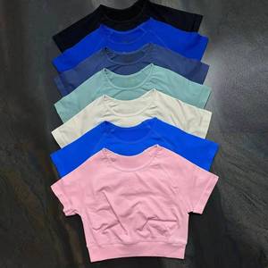 OEM Nouveau Haut de sport pour femme à manches courtes, style corset, sans couture, à compression, pour la gym et le fitness, type crop top - Product Image 2