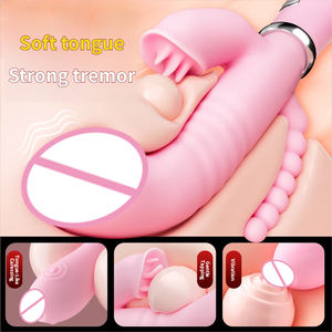 Вибратор-массажер с подогревом, сжимающийся, с имитацией лизания языком, для стимуляции клитора и точки G, секс-игрушка для женщин, стимулятор клитора - Product Image 2