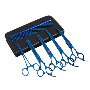 Ensemble de ciseaux de coiffure en acier inoxydable, 5 pièces, ciseaux à effiler professionnels pour salon, peigne, outils de coiffage pour la coupe de cheveux - Product Image 1