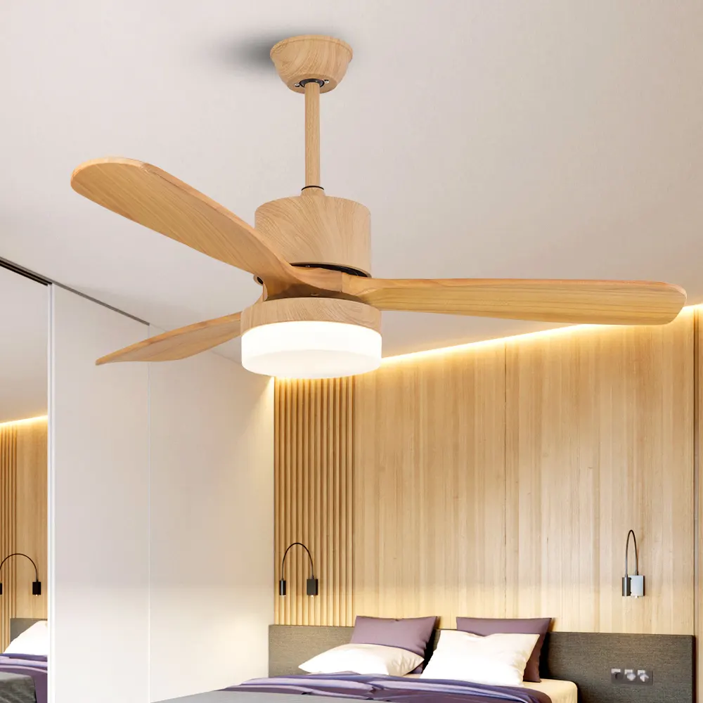 Breezelux Plafondventilator Fabrikant In China Directe Verkoop Amerikaanse Stijl Hout Plafond Ventilator Licht