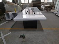 Table de réunion personnalisée en surface solide haute brillance pour bureau, salle de conférence, capacité 14 personnes