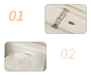 Nouvelle valise universelle à roulettes 18 pouces en ABS+PC avec porte-gobelet et <span class=keywords><strong>port</strong></span> de charge USB, <span class=keywords><strong>bagage</strong></span> de cabine - Product Image 5