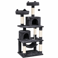 Arbre à chat multi-plateformes en sisal et peluche, extra haut, double tunnel, pour chatons et chats adultes