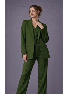Conjunto de Traje de Tres Piezas para Mujer al por Mayor, Traje de Pantalón para Invitadas de Boda con Blazer, Chaleco y Pantalones a Medida, Atuendo Formal de Moda - Product Image 1
