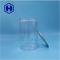 Boîte en plastique PET ronde de 2300 ml, de qualité alimentaire, étanche, sans BPA, facile à ouvrir, pour les collations, les noix, les bonbons, le bœuf séché