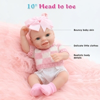 Poupées Bébé Reborn en Silicone de 10 Pouces, Jouet Doux Lavable, Fille Réaliste au Toucher Doux, Kit d'Alimentation pour Bébé Réaliste, Éducatif