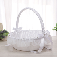 Cadeaux de mariage pour fête nuptiale fournitures de décoration motif fleur rose grande taille ruban arc femmes filles panier de mariage fleurs