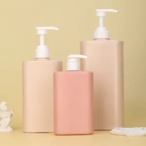 250ml 500ml 800ml PET Lotion Container Oval Shape Pink Color Bottle Large Big Shampoo And Conditioner Bottles