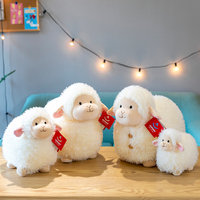 Vente en gros personnalisé nouveau blanc mignon en peluche chèvre jouet doux agneau animal en peluche debout mouton doux poupée cadeau d'anniversaire pour hommes et femmes