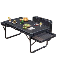 Table pliante extérieure Portable avec Table de gril en aluminium de bureau en maille pour pique-nique Camping Table de gril pliante en métal Durable