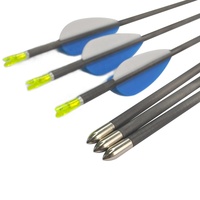 Flèches de tir à l'arc Elong Outdoor en carbone pur 4,2 mm, 30''-32'', ailettes multicolores, pour la chasse et le tir sur cible
