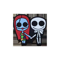 Lebensmittelechte Baby-Halloween-Platin-Silikon-Totenkopf-Handkette, Anti-Fall-Kette, Ornament, DIY-Schmuckherstellung, Beißspielzeug-Perlen