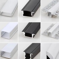 Profilé LED en aluminium pour bande lumineuse, support de canal pour montage en saillie ou en encastré, idéal pour plafonds en plâtre - Vente en gros