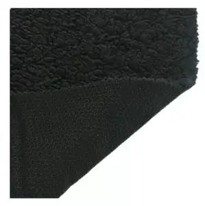 Free Sample Heavyweight Warm Keeping Shu Velveteen 100% Polyester Black Sherpa Fleece Fabric Stocklot