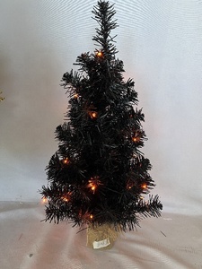 Albero Decorativo di Halloween Trendy Tree, 23 Pollici, in PVC, Pre-illuminato con Luci Arancioni, Miniatura Nera da Tavolo, Stile Popolare per Casa e Scrivania - Product Image 5