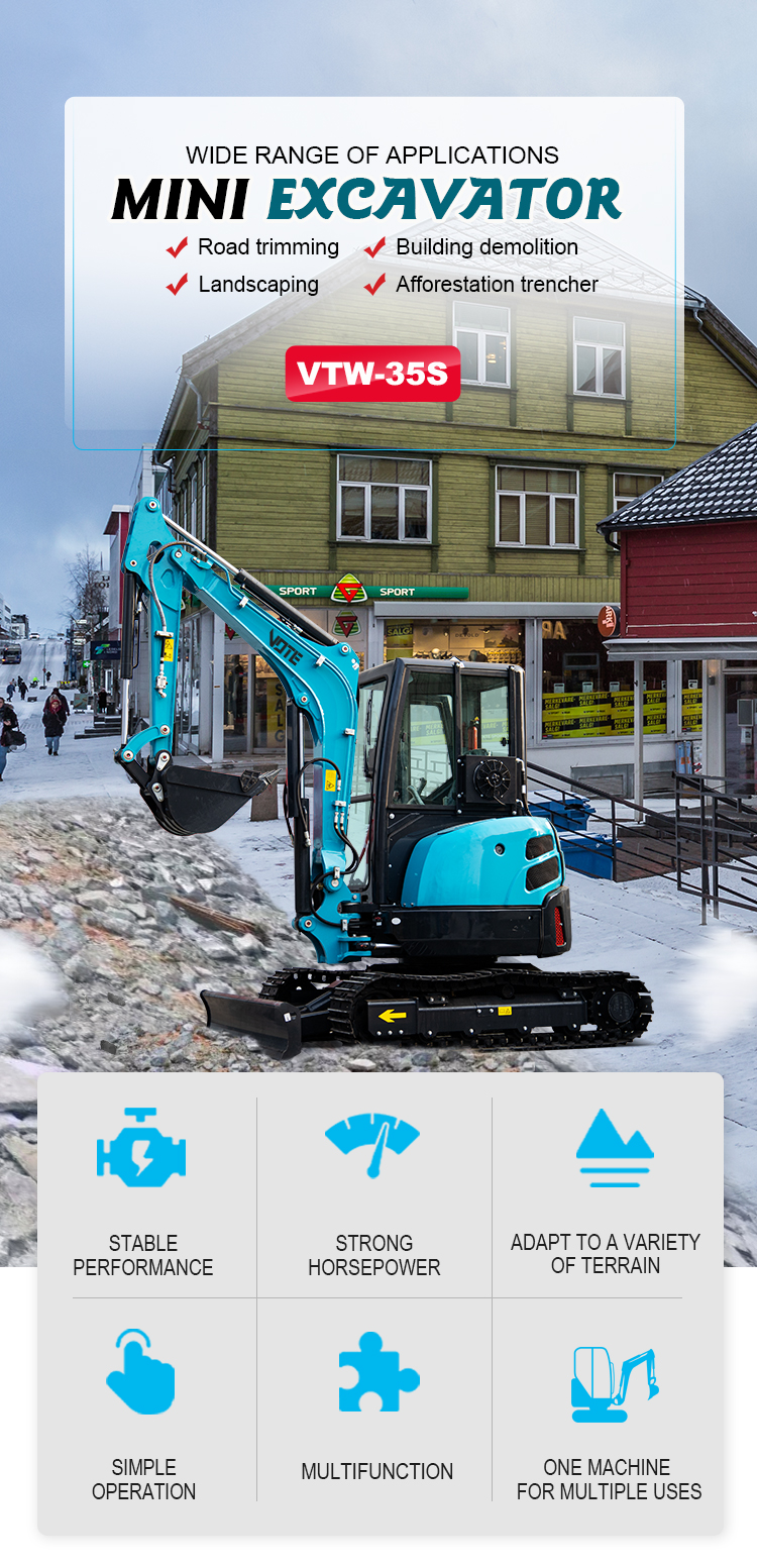 Mini micro excavator 3.5 ton high quality level 3.5 ton mini excavator cheap digger good maneuverability