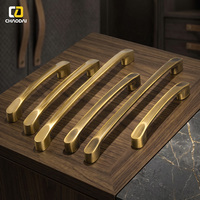 Poignées de meubles en laiton massif, poignées de tiroir, boutons en bois, serrures cachées, finition or antique, design moderne, pour cuisine et commode