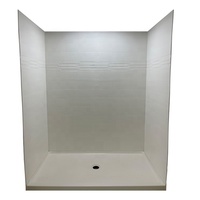 Panneau de marbre cultivé de mur de douche 6 "x 24" modèle empilé de vision avec l'intégrale 6 "dimensions