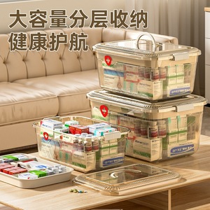 Portable Medicine Box 5 Compartments Large Capacity Transparent Pill Storage Case for Home Use - Product Image 3