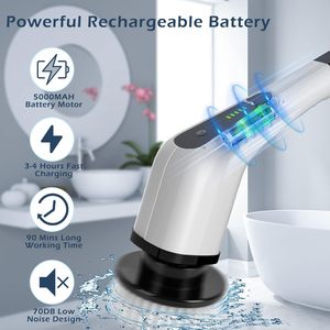 <span class=keywords><strong>Scopa</strong></span> <span class=keywords><strong>elettrica</strong></span> <span class=keywords><strong>ricaricabile</strong></span> reale con 7 testine intercambiabili per lo Scrubber di rotazione per l'uso del pavimento dell'auto di casa - Product Image 3