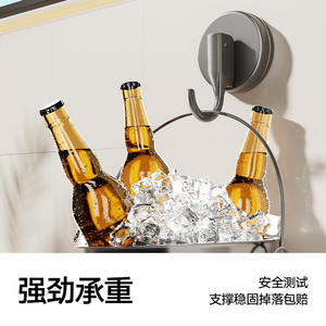 Gancho de succión redondo para montaje en pared, extraíble, de gran capacidad de carga, para cocina, baño, dormitorio, almacenamiento de toallas y ropa. - Product Image 4