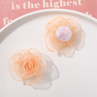 Pince à cheveux rose à bords bruts de 4,7 cm, style délicat, en maille tissée à la main, DIY, accessoire de cheveux sportif toutes saisons, embellissement pour boucles d'oreilles et vêtements