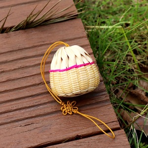 Bamboo Weaving Craft Ball Natural Handmade Souvenir Keychain Gift Folk Art Decor - Product Image 1