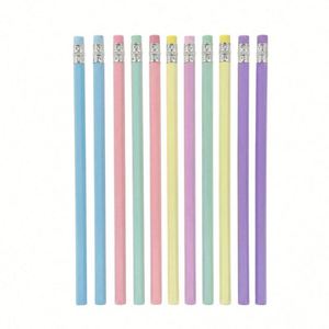 Crayons promotionnels hexagonaux certifiés couleur macaron HB à faible MOQ, en stock, directement de l'usine, avec logo personnalisé pour l'école - Product Image 4